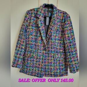 Blank NYC multi color sequins blazer size Medium NWT